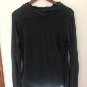 Gap Fit Breathe hooded long sleeve tee, charcoal